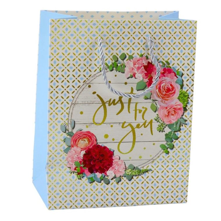 Lean Toys, torba prezentowa, kwiaty, best wishes, 23-18-10,5 cm, 1 szt.