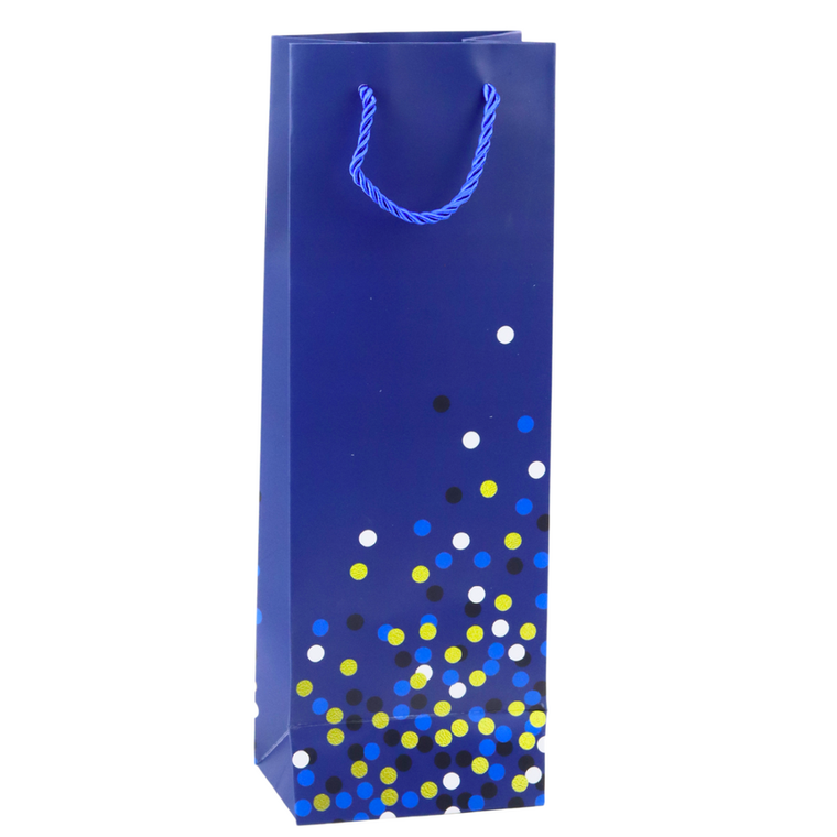 Lean Toys, torba prezentowa na butelkę wino w kropki, 36-12-9 cm, 1 szt.