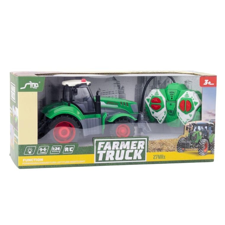 Lean Toys, traktor, pojazd rolniczy zdalnie sterowany, zielony, 1:24