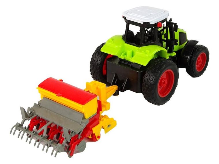 Lean Toys, traktor z prasą, zdalnie sterowany pojazd rolniczy, zielony, 1:16