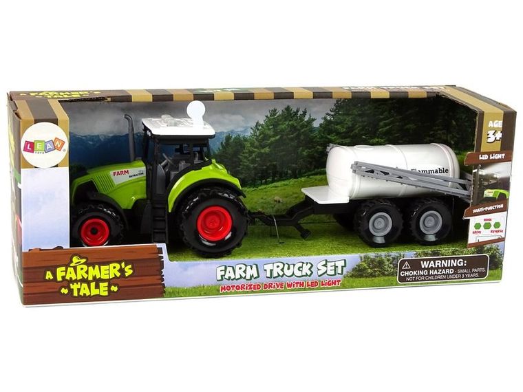 Lean Toys, traktor z przyczepką, pojazd rolniczy
