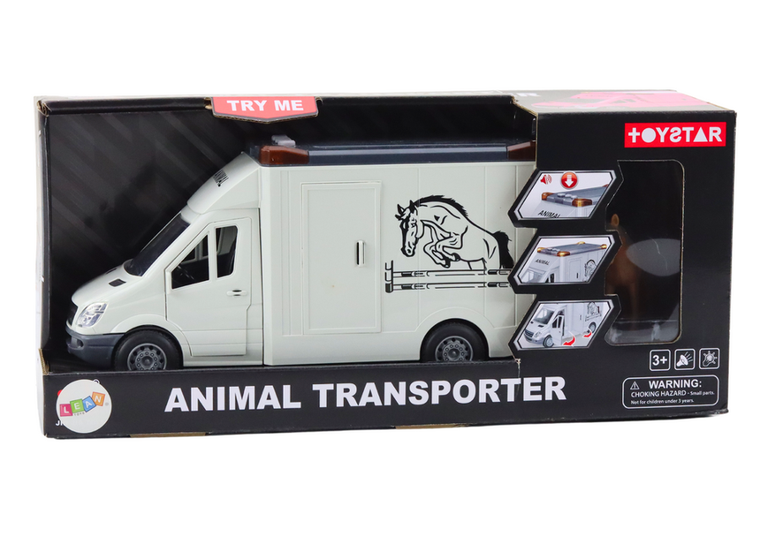 Lean Toys, Transporter koni, pojazd interaktywny, biały