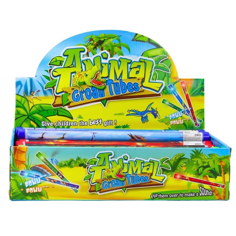 Lean Toys, tuba dźwiękowa, świecąca, dinozaury, 40 cm, 1 szt.