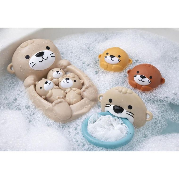 Lean Toys, wydra z rodzinką, zabawki do kąpieli, 7 elementów