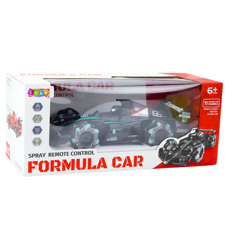 Lean Toys, wyścigówka auto sportowe zdalnie sterowana rc efekt dymu, 2.4g czarna