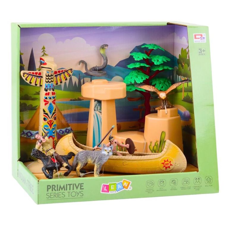 Lean Toys, zestaw indiański figurki wioska Indianie