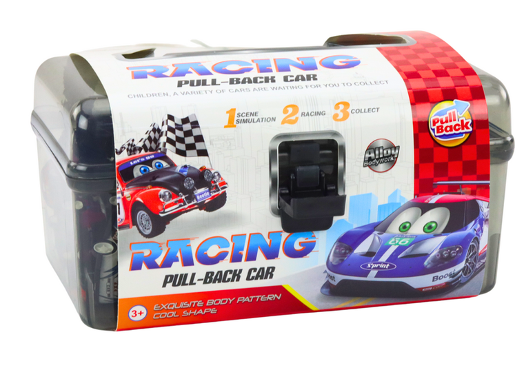 Lean Toys, zestaw resoraków z akcesoriami w walizce, 25 szt.