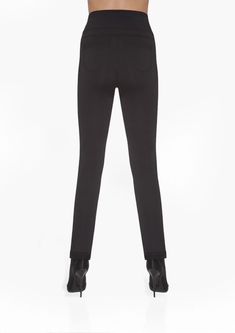 Legginsy damskie, ciążowe, ocieplane, czarne, Camile, Bas Black