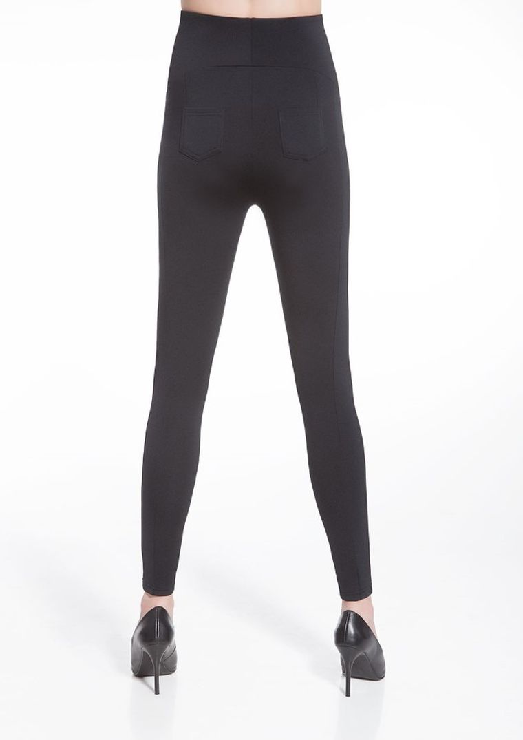 Legginsy damskie, ciążowe, ocieplane, czarne, Melanie, Bas Black