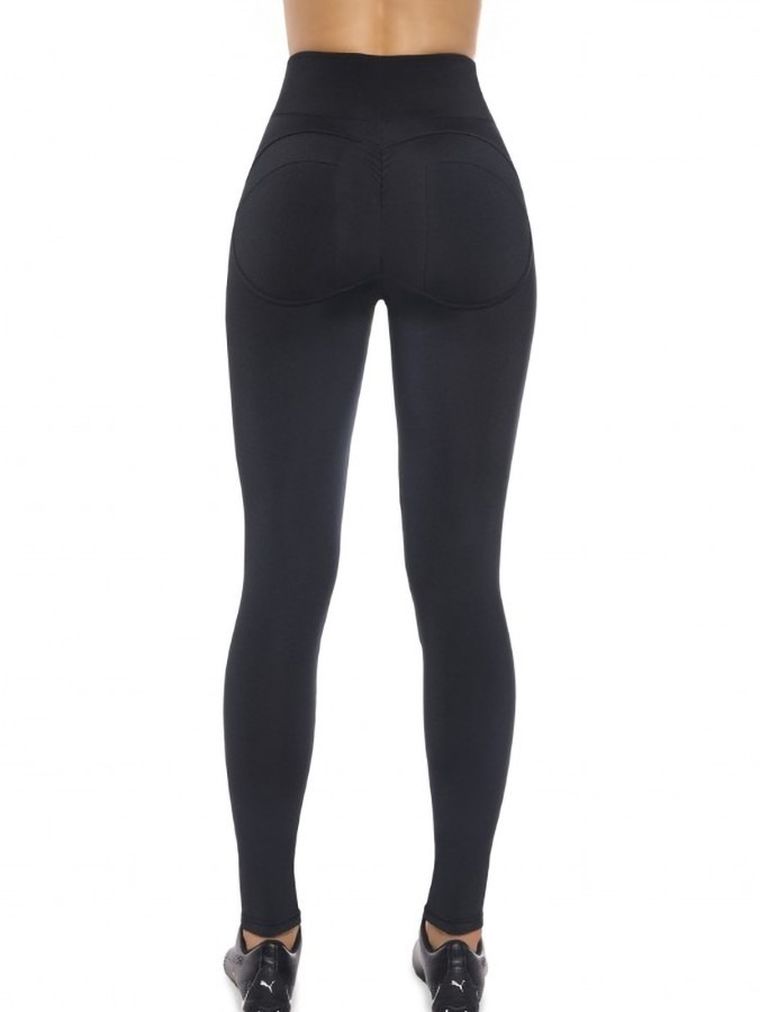 Legginsy damskie, czarne, Bas Bleu