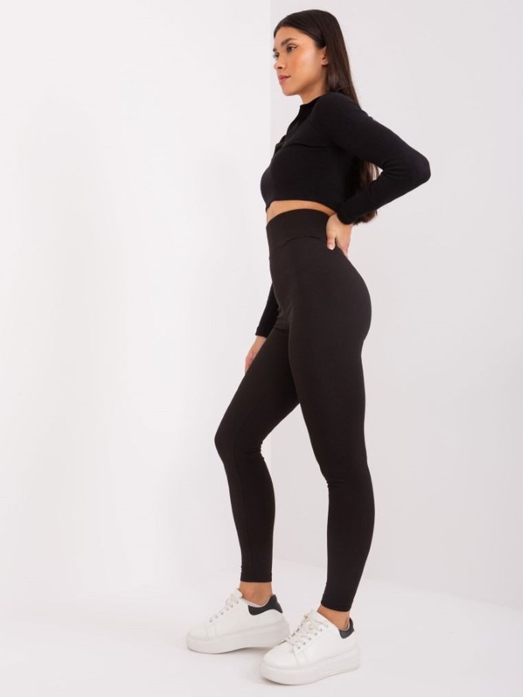 Legginsy damskie, czarne, Rue Paris