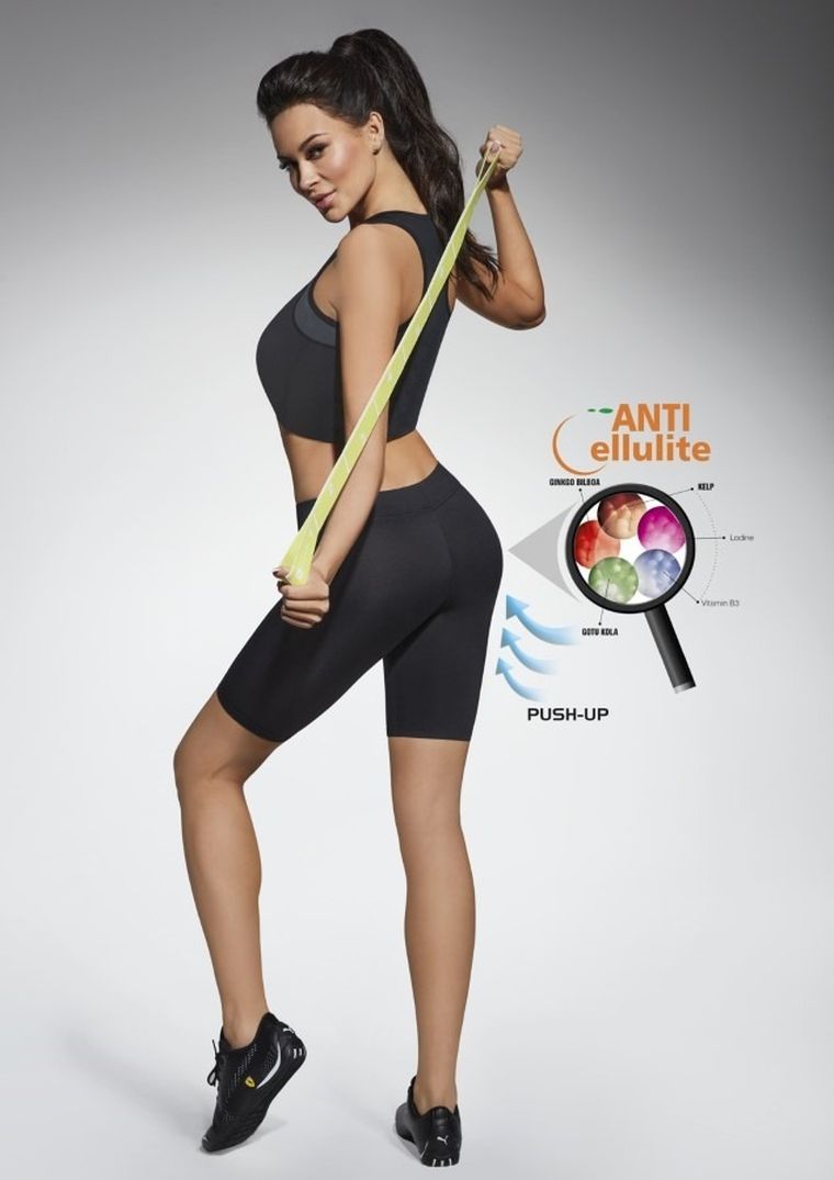 Legginsy damskie, kolarki, czarne, Riley, Bas Black