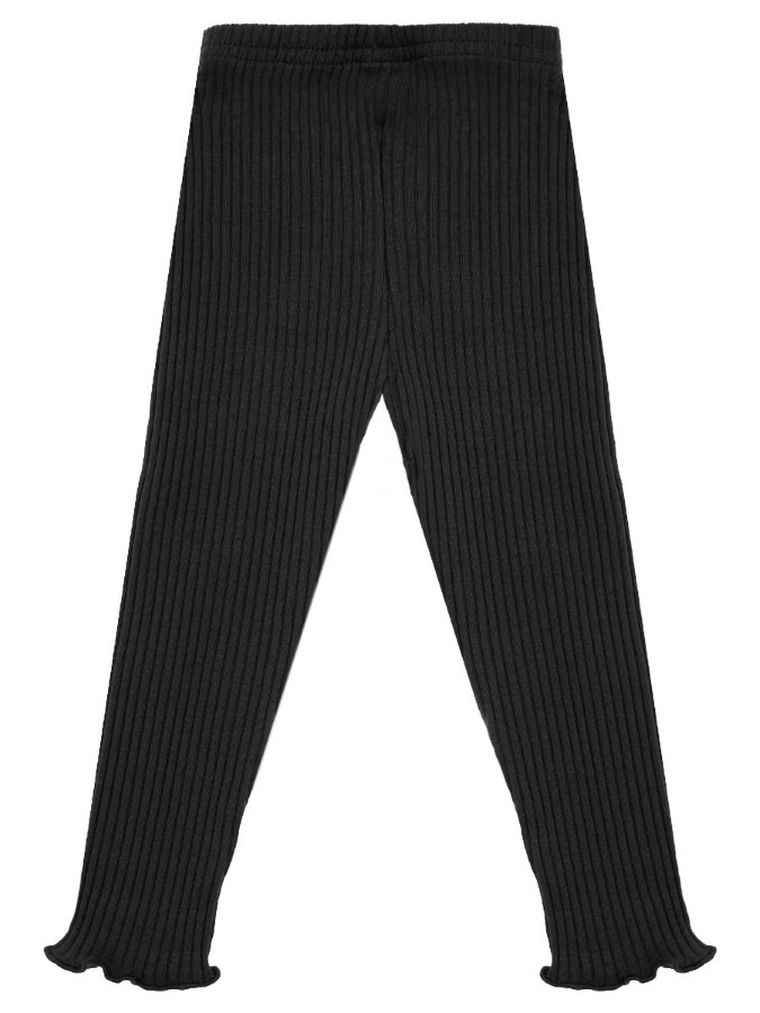 Legginsy dziewczęce, prążkowane, czarne, Nicol