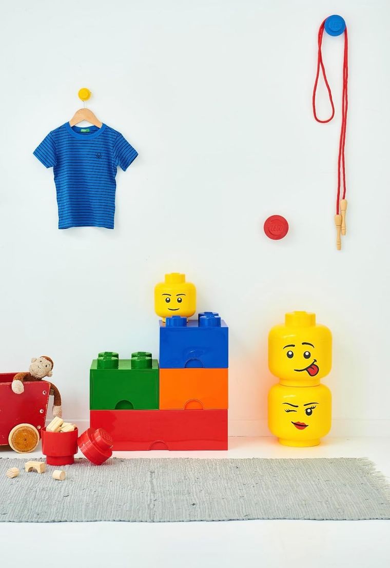 LEGO, Brick 1, okrągły pojemnik klocek, czerwony