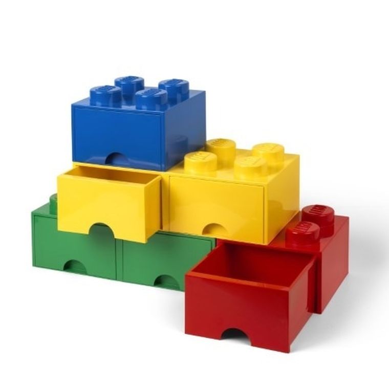 LEGO, Brick 4, pojemnik klocek z szufladą, żółty