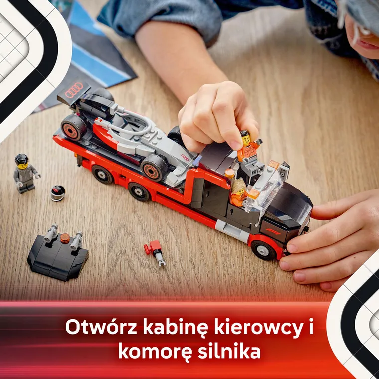 LEGO City, Ciężarówka F1 z bolidem Audi F1, 60493