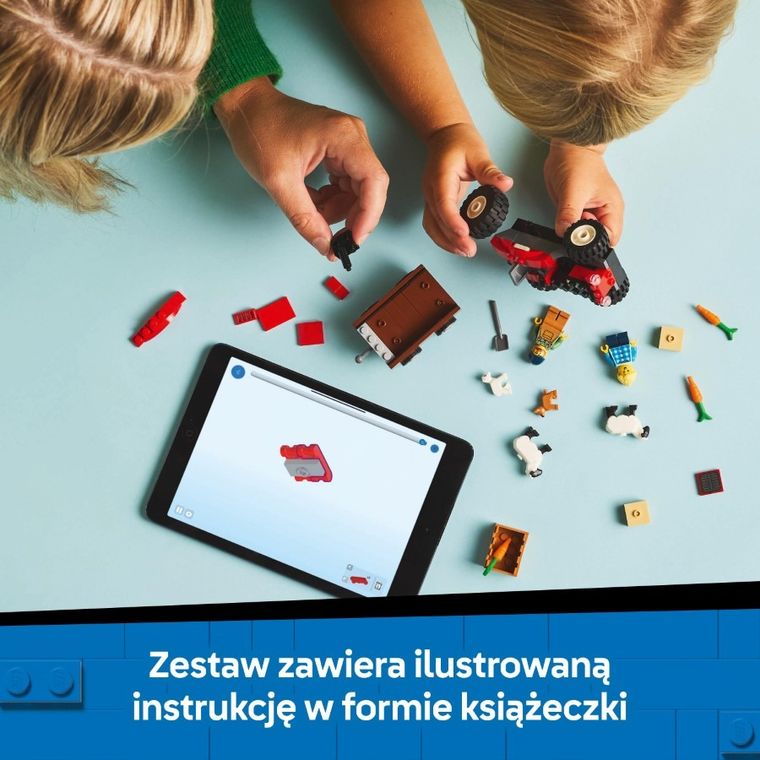 LEGO City, Czerwony traktor z przyczepą i owcą, 60461