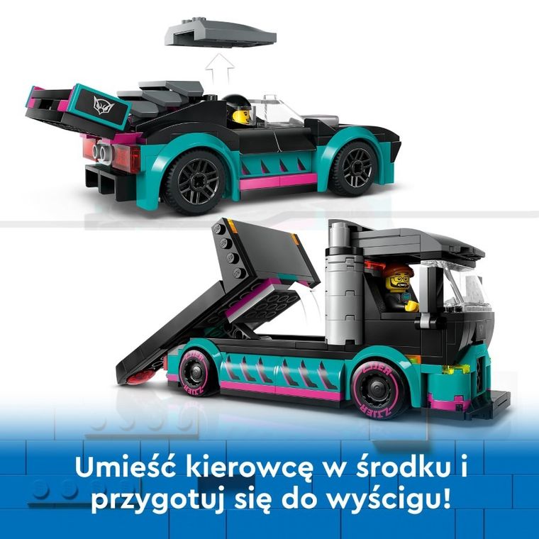 LEGO City, Samochód wyścigowy i laweta, 60406