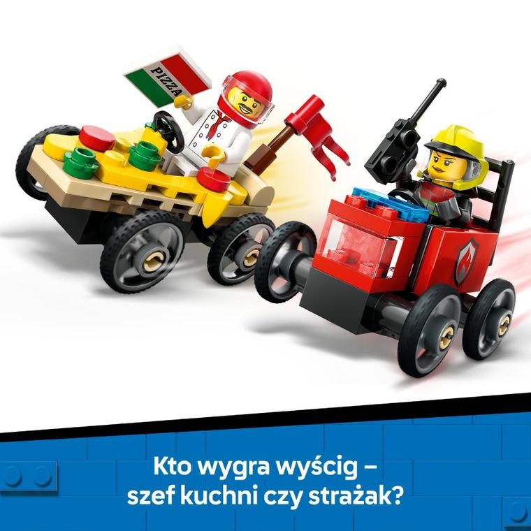 LEGO City, Zestaw wyścigówek: pizza kontra wóz strażacki, 60458