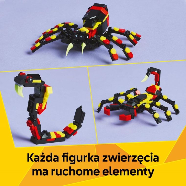 LEGO Creator 3 w 1, Dzikie zwierzęta: niezwykły pająk, 31159