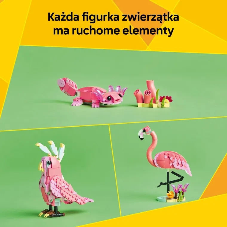 LEGO Creator 3 w 1, Dzikie zwierzęta: różowy flaming, 31170