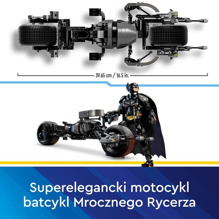 LEGO DC Batman, Figurka Batmana do zbudowania i batcykl, 76273