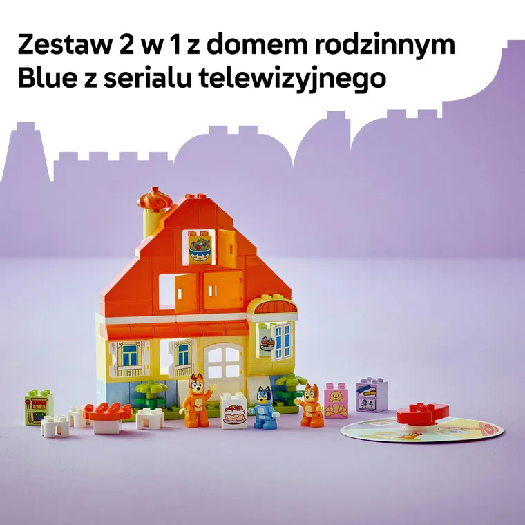 LEGO DUPLO Bluey, Dom rodzinny Blue z grą pamięciową, 10459