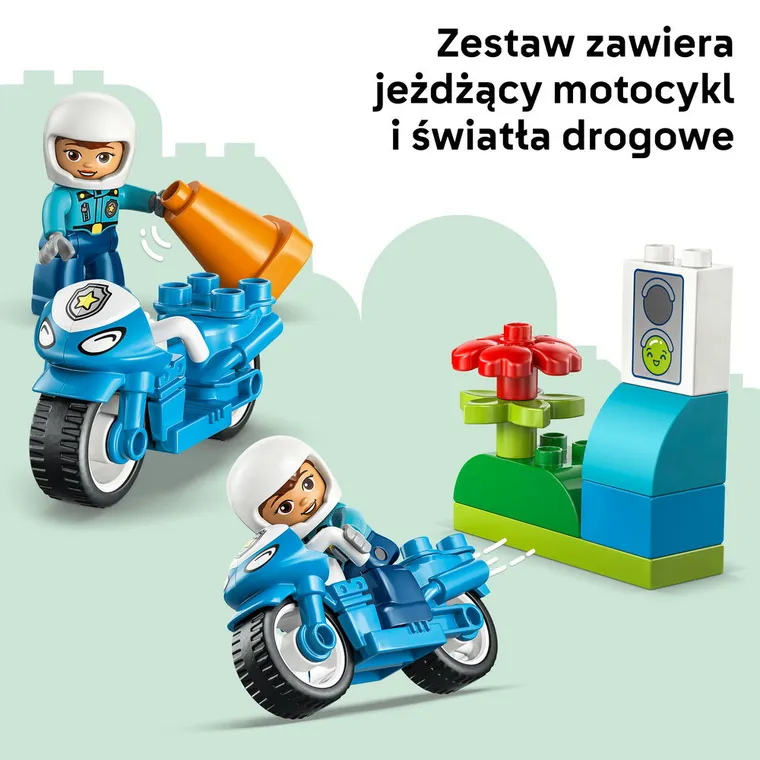 LEGO DUPLO, Niebieski motocykl policyjny, 10471