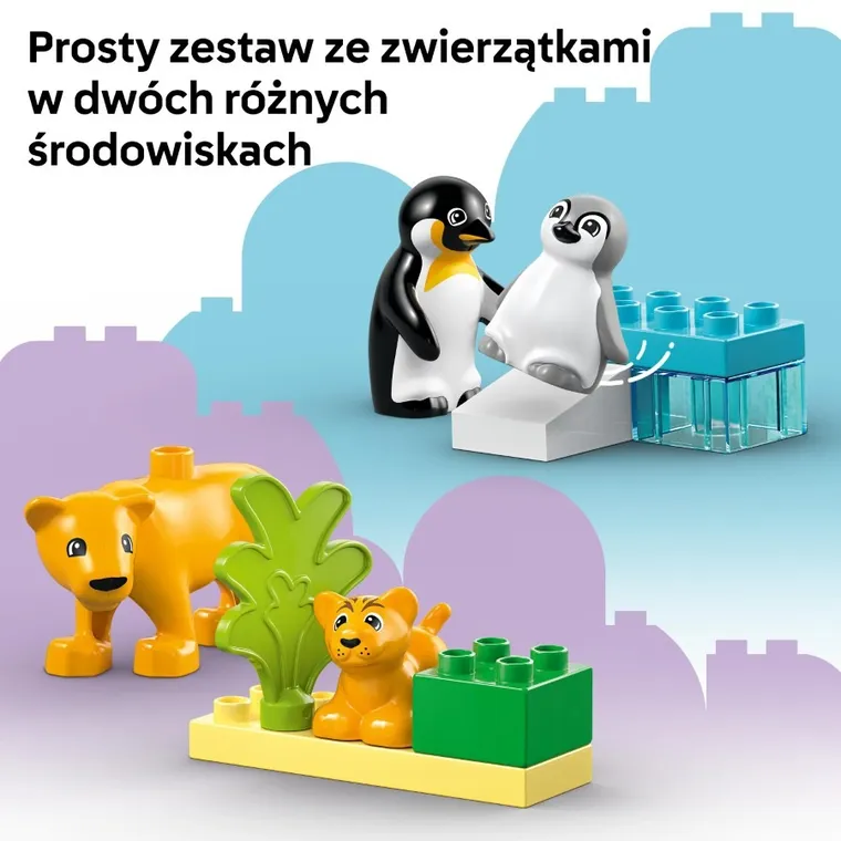 LEGO DUPLO, Rodziny dzikich zwierząt: pingwiny i lwy, 10442