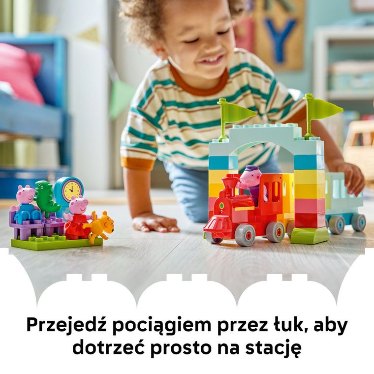 LEGO DUPLO, Świnka Peppa, Podróż pociągiem i Dziadek Świnka, 10466