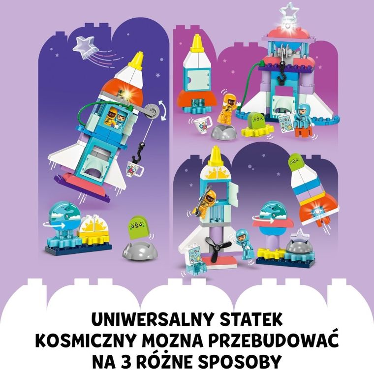 LEGO DUPLO Town, Przygoda w promie kosmicznym 3 w 1, 10422