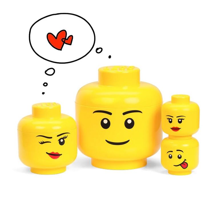 LEGO, duża głowa, chłopiec, pojemnik do przechowywania, rozmiar L