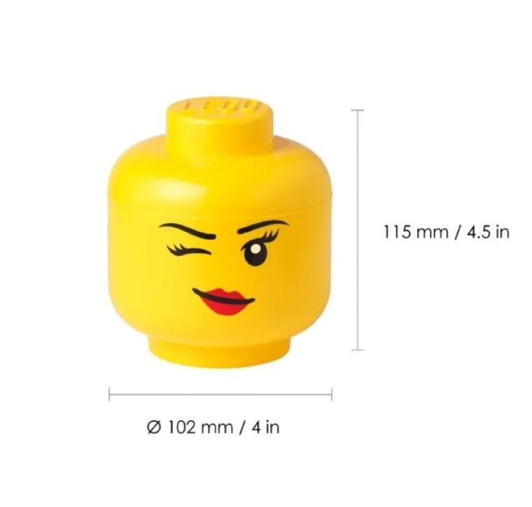 LEGO, mała głowa, dziewczynka z oczkiem, pojemnik do przechowywania, rozmiar XS, 0,36l