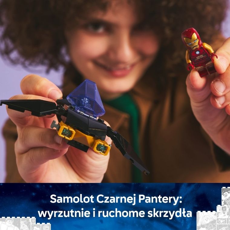 LEGO Marvel, Auto Iron Mana i Czarna Pantera kontra Czerwony Hulk, 76310