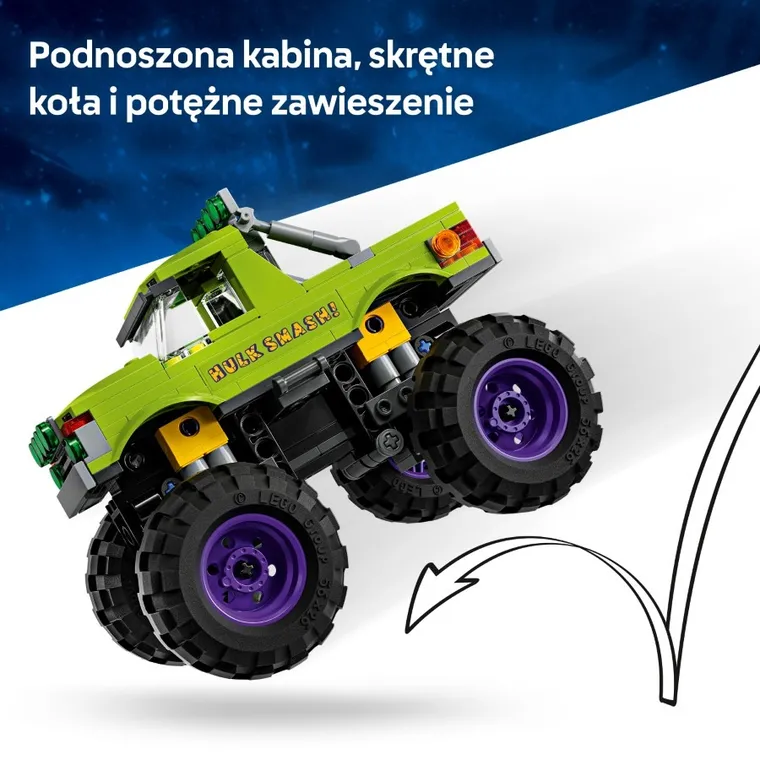 LEGO Marvel, Monster truck Hulka kontra Thanos, 76312