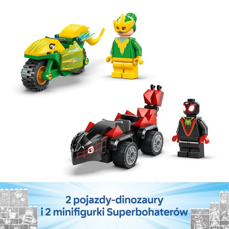 LEGO Marvel, Pościg Spina za Electro w dinopojeździe, 11198