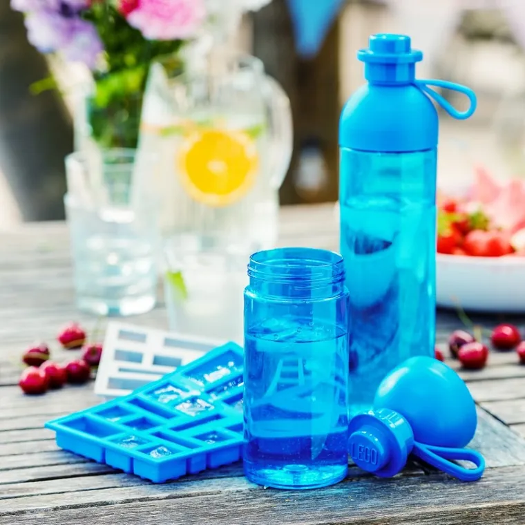 LEGO, przezroczysta butelka, niebieska, 500 ml