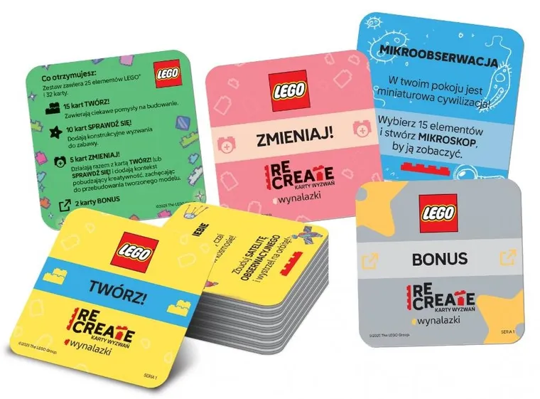 LEGO Recreate. Karty wyzwań. Wynalazki