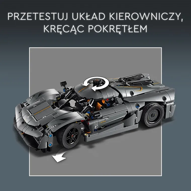 LEGO Technic, Szary hipersamochód Koenigsegg Jesko Absolut, 42173