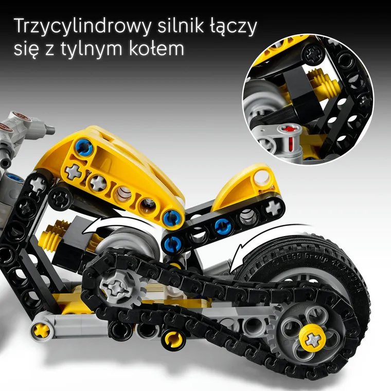 LEGO Technic, Żółty motocykl, 42225