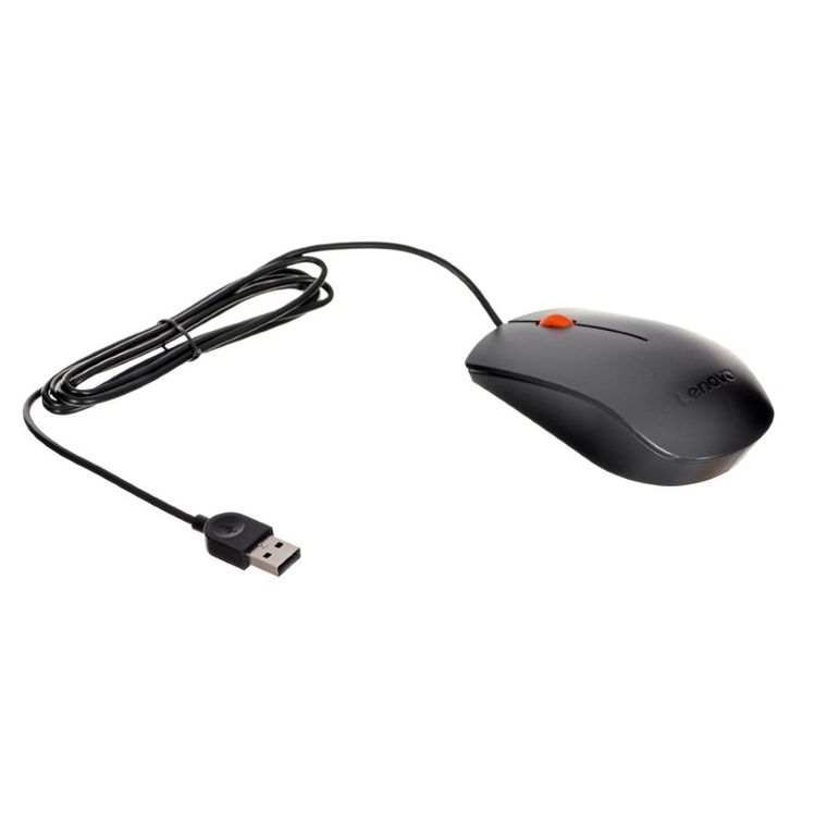 Lenovo, mysz optyczna, 300 USB Mouse GX30M39704, 1600 DPI, czarny