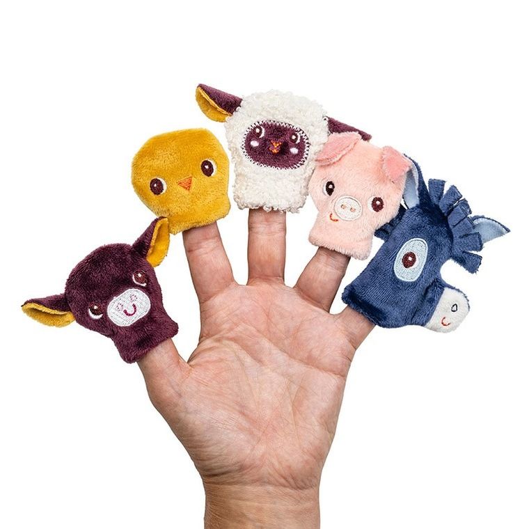 Lilliputiens, Farma, książeczka aktywizująca z mini-pacynkami, 12m+