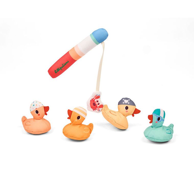 Lilliputiens, Kaczorek Gaspard, zabawka do kąpieli, zestaw do wędkowania, 12m+