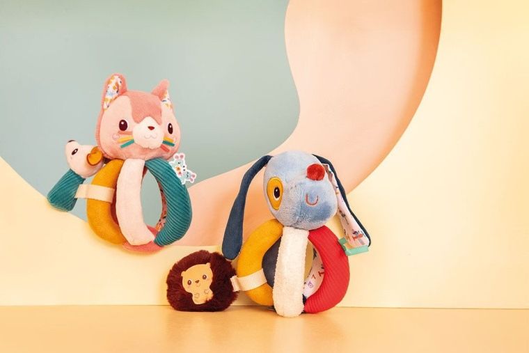 Lilliputiens, Kotka Jeanne, grzechotka z uchwytami, 6m+