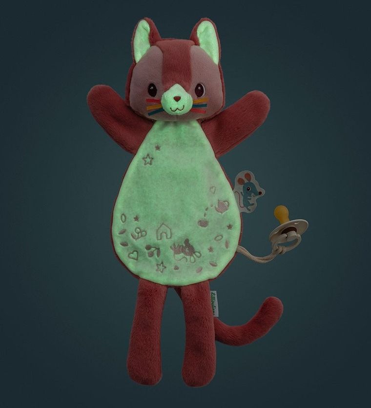 Lilliputiens, Kotka Jeanne, maskotka, komforter, pacynka świecąca w ciemności, 0m+