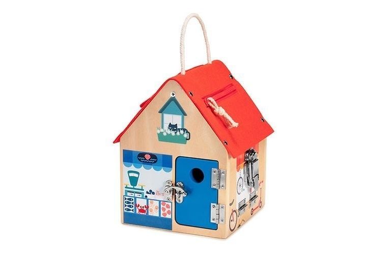 Lilliputiens, Lisek Włamywacz, drewniany domek manipulacyjny z zamkami, 3l+