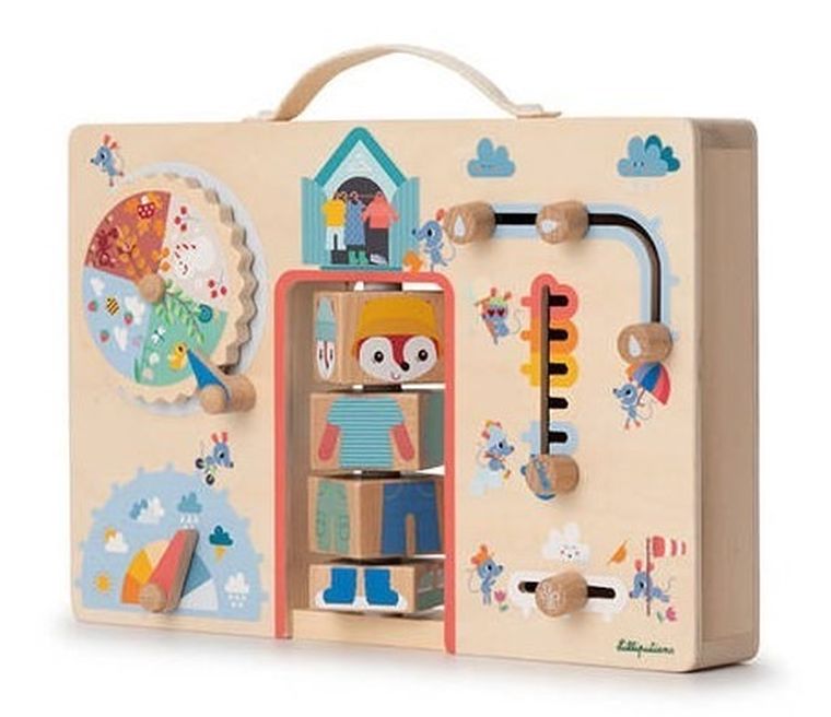 Lilliputiens, Lisiczka Alice, Ubranie na każdą pogodę, drewniana tablica manipulacyjna, 2l+