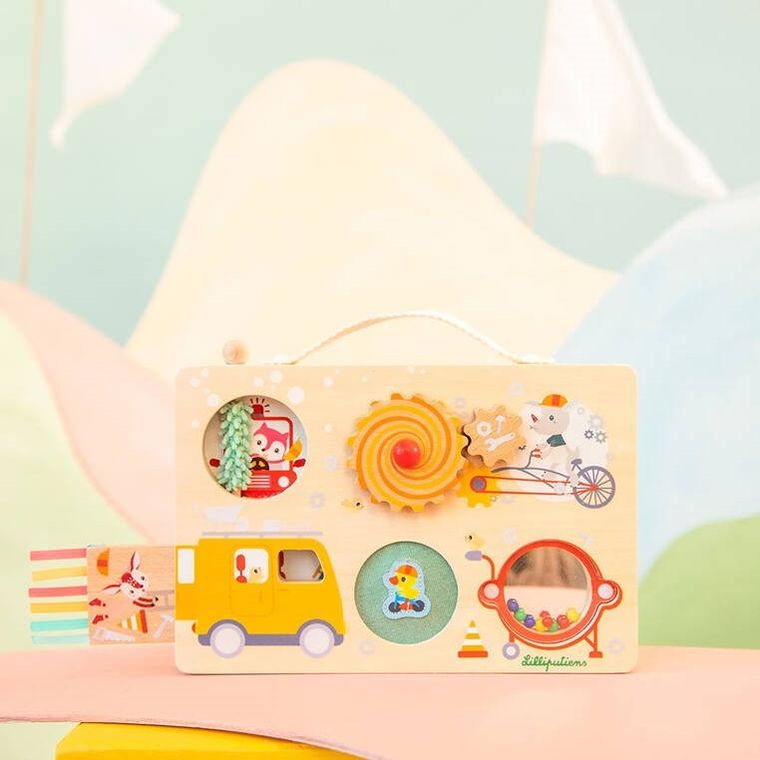 Lilliputiens, Pojazdy, drewniana tablica manipulacyjna, 12m+