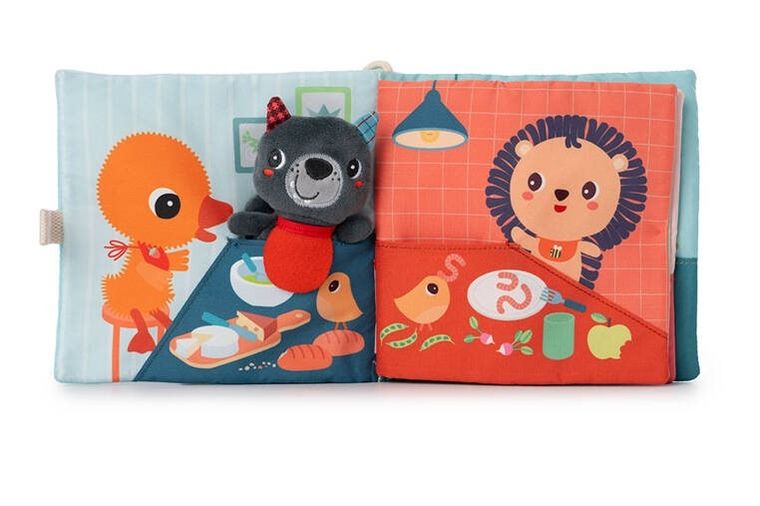 Lilliputiens, Smacznego! Wilk Louis, książeczka aktywizująca z mini-przytulanką, 12m+