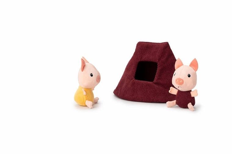 Lilliputiens, zestaw 3 domków dla świnek i wilka, 18m+